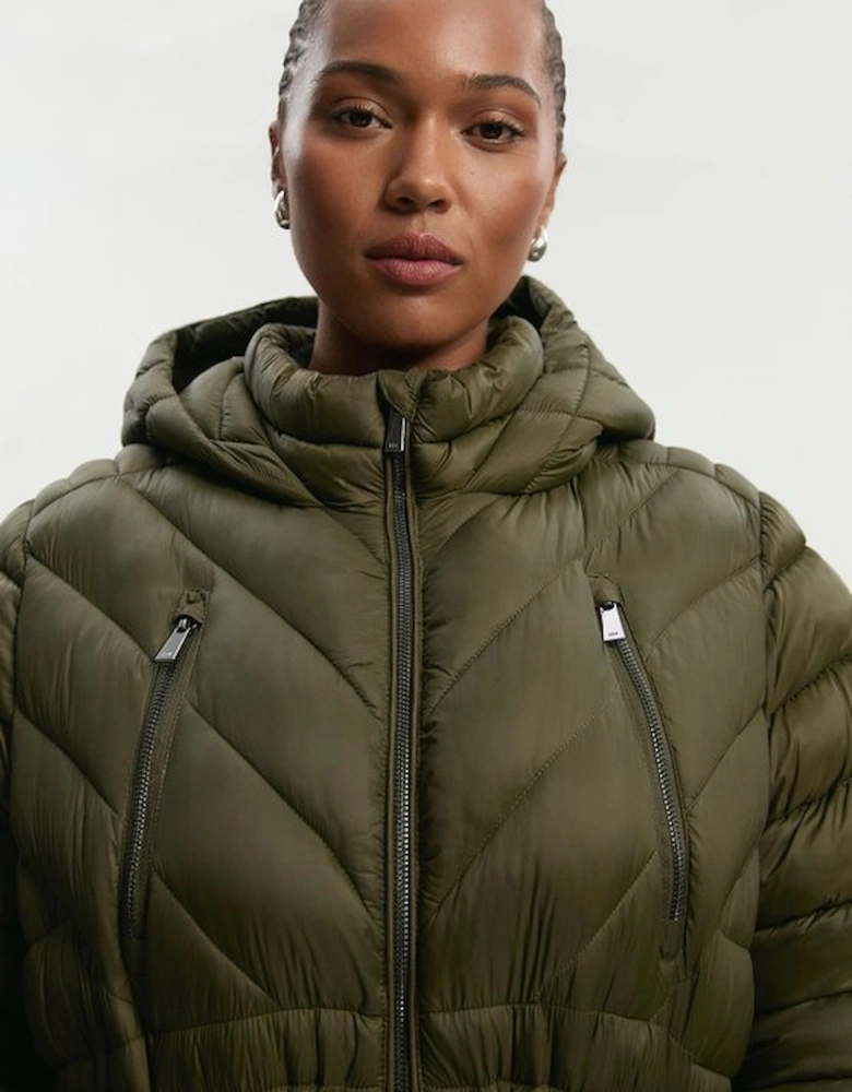 Plus Size Lightweight Knee Length Packable Coat