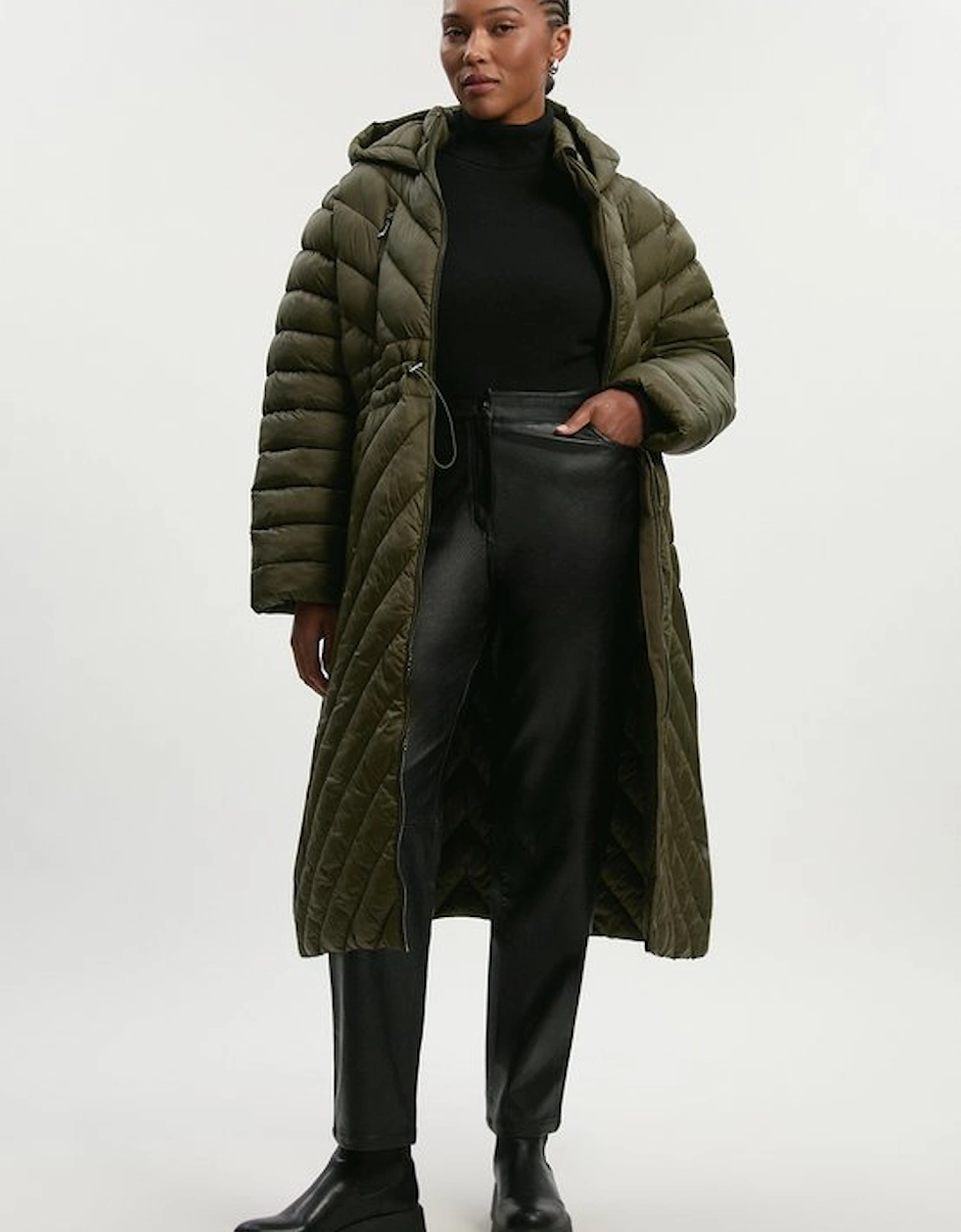 Plus Size Lightweight Knee Length Packable Coat