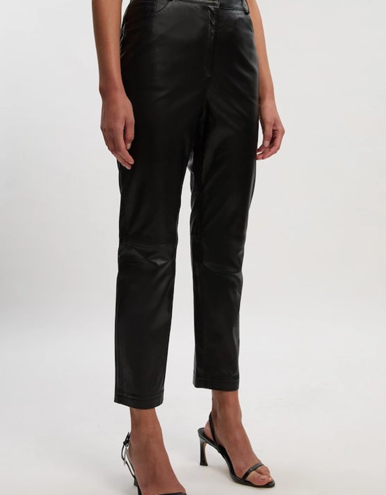 Leather Straight Leg Trouser