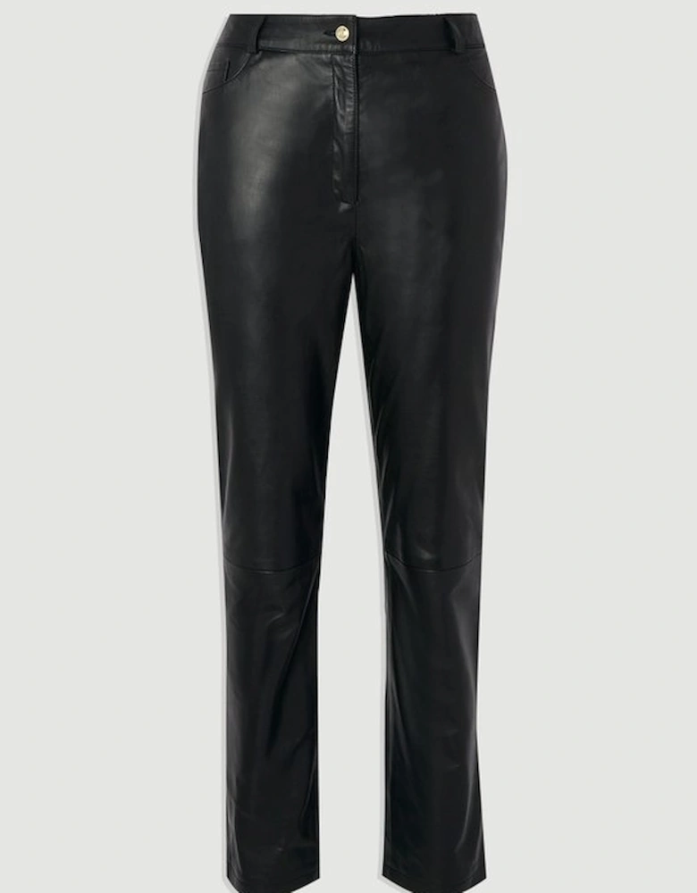 Leather Straight Leg Trouser