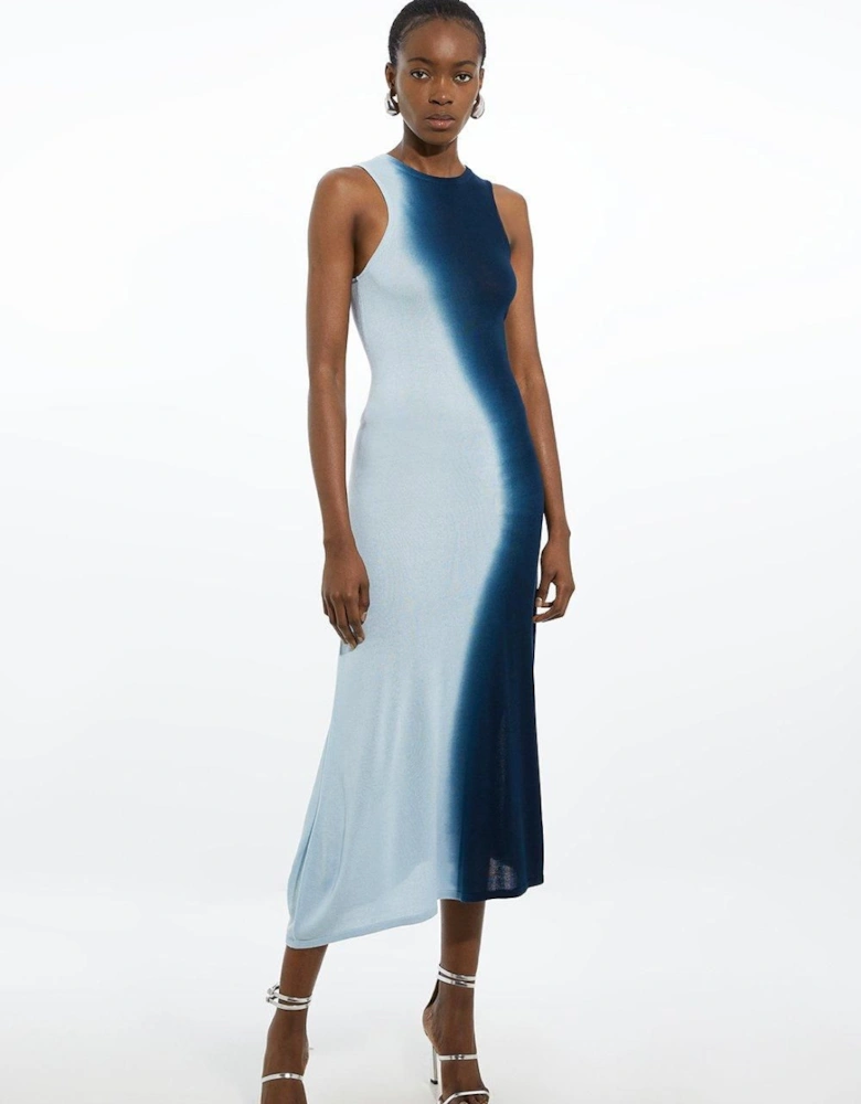 Premium Viscose Knit Ombre Maxi Dress