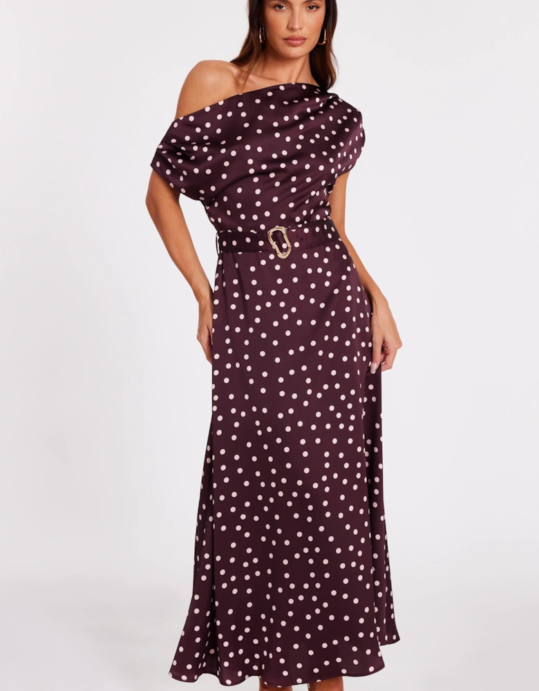 Red Polka Dot Midaxi Dress