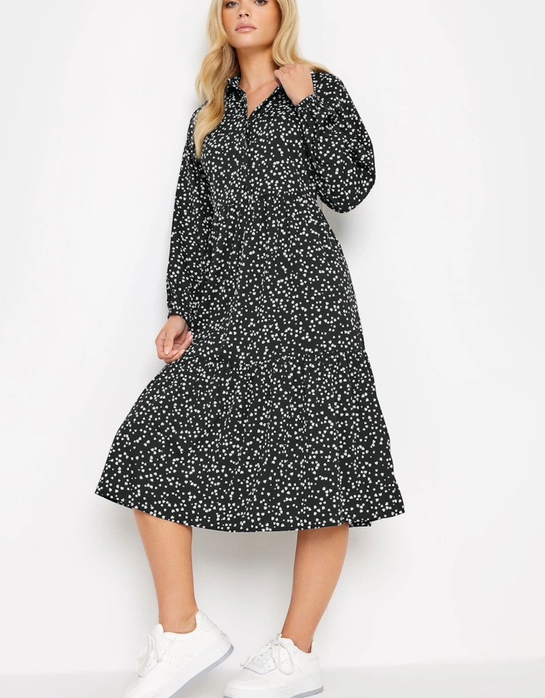 Printed Tiered Midi Dress