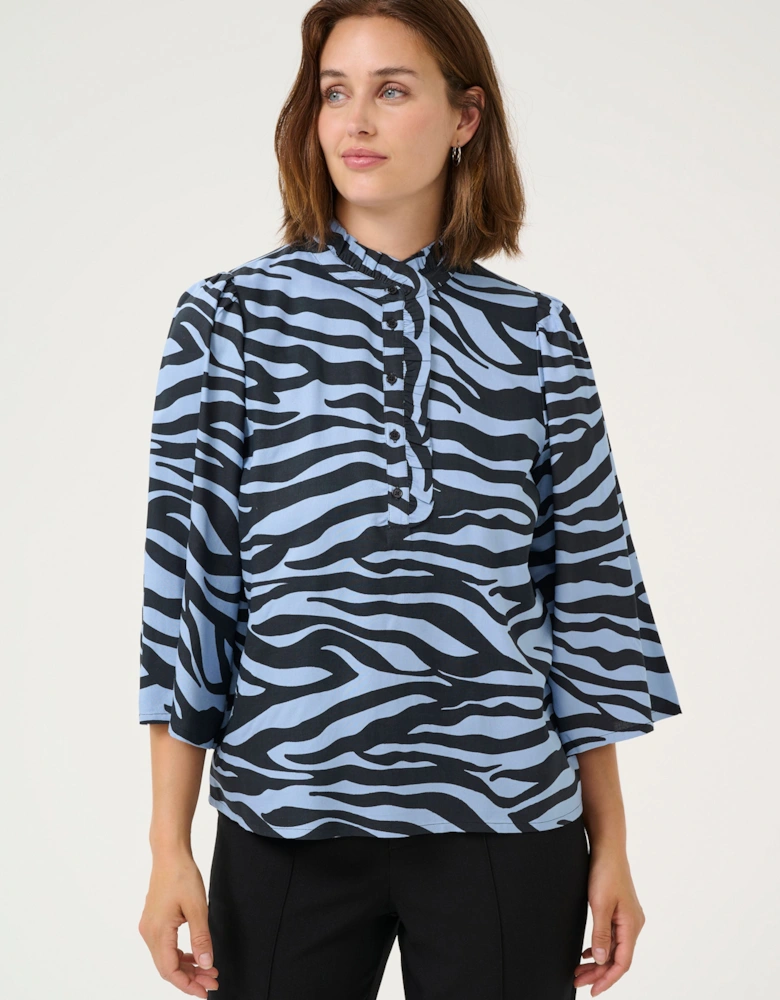 KAolga 3/4 Sleeve Animal Print Blouse Animal Print