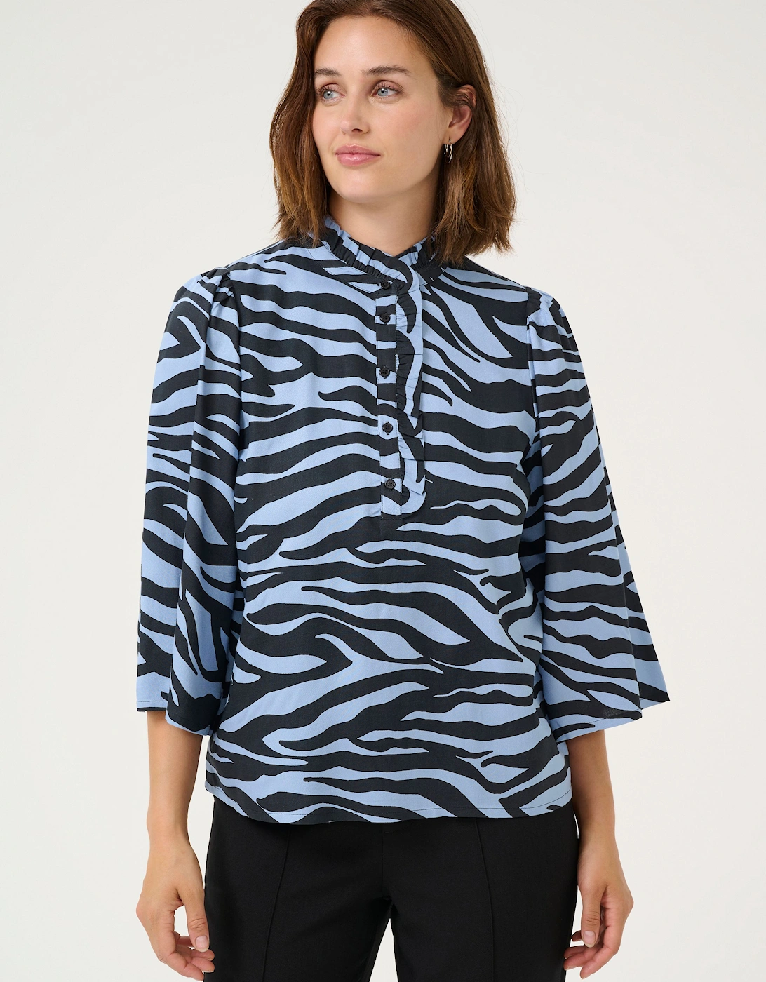 KAolga 3/4 Sleeve Animal Print Blouse Animal Print, 2 of 1
