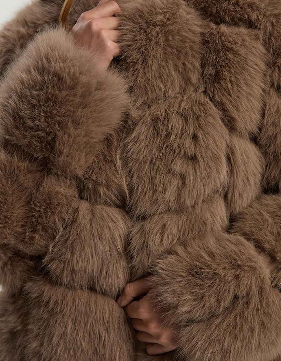 Faux Fur Panelled Long Sleeve Jacket