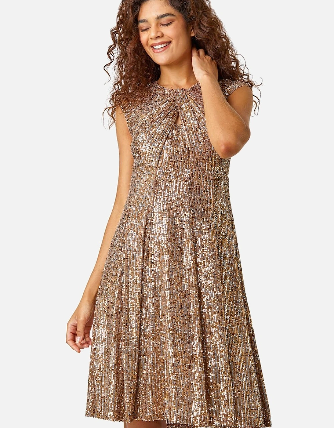Sequin Twist Front Stretch Dress, 2 of 1