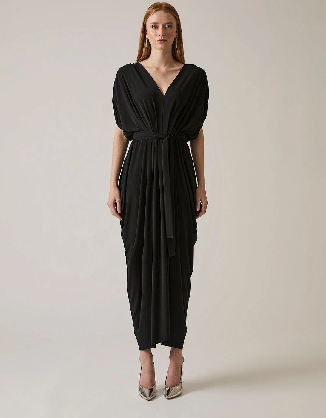 Draped Maxi Black Dress, 2 of 1