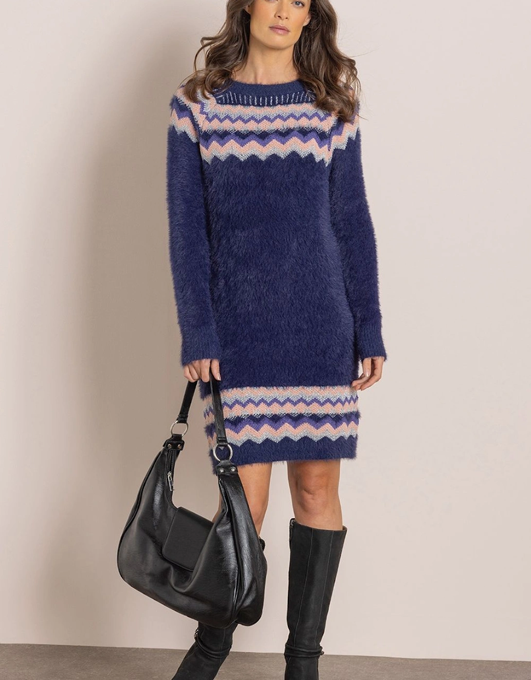 Zigzag Border Jumper Dress, 2 of 1