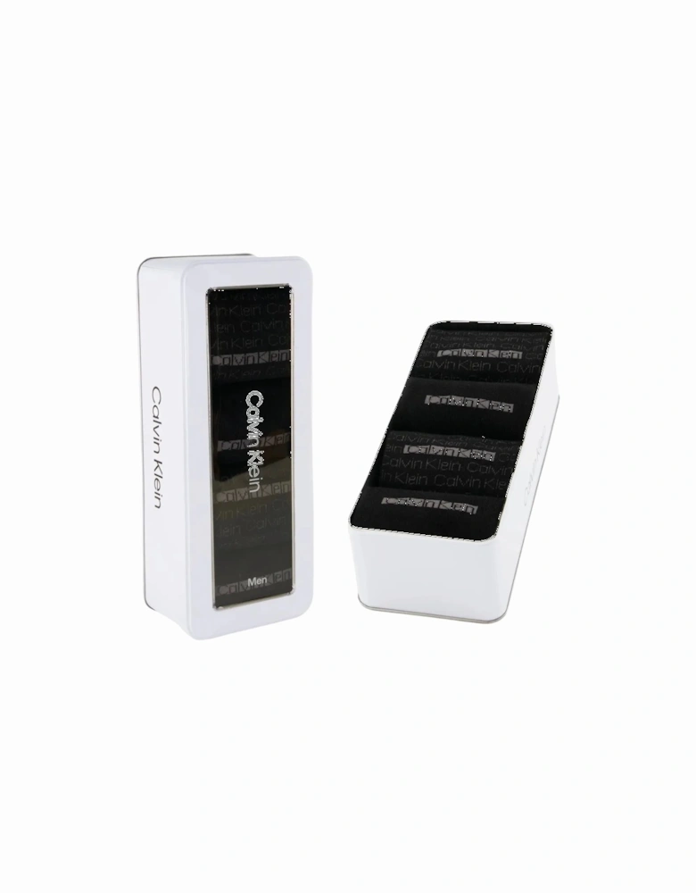 4-Pack Allover Logo Socks Gift Tin, Black