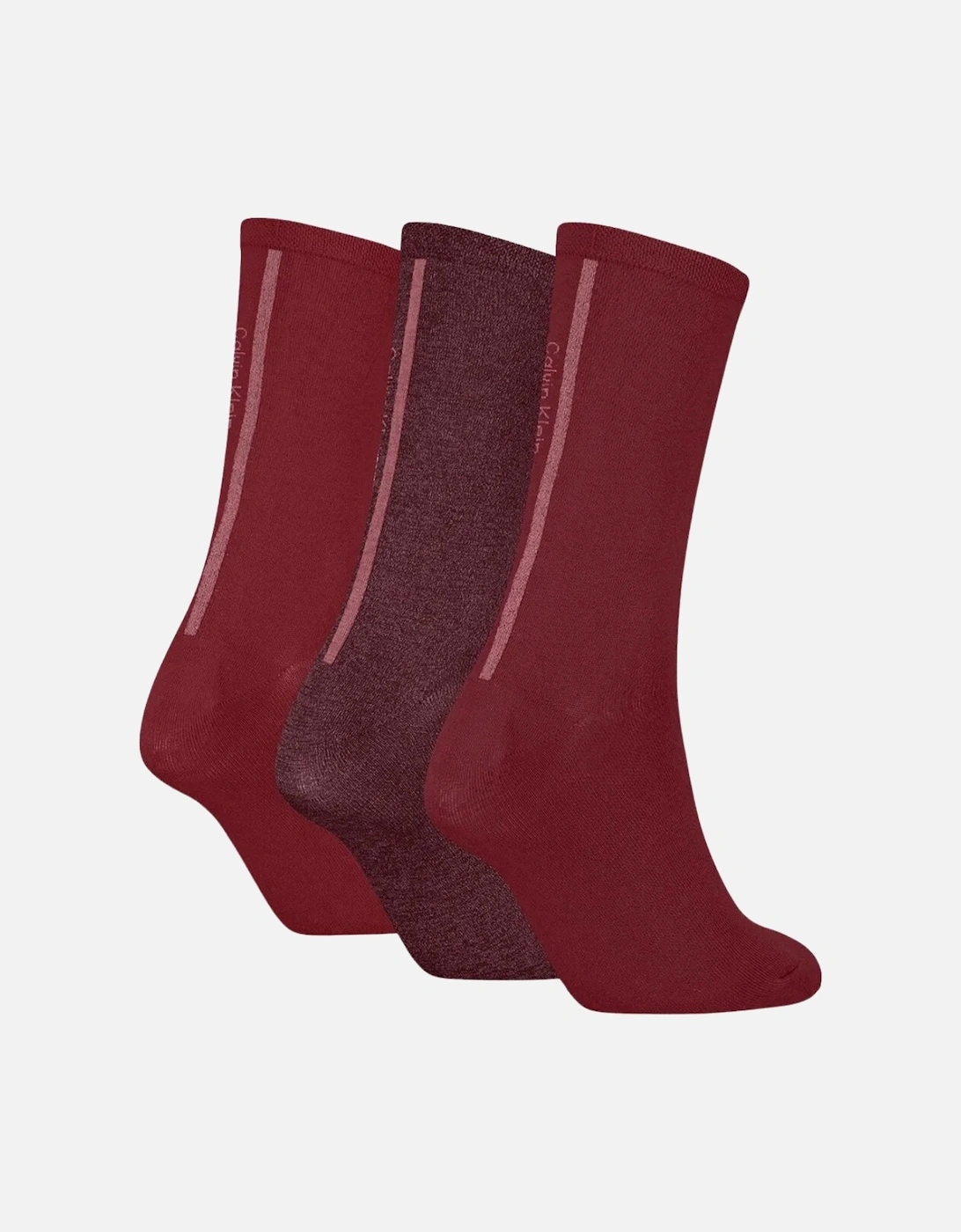 3-Pack Lurex Stripe Women's Socks Gift Box, Berry Red