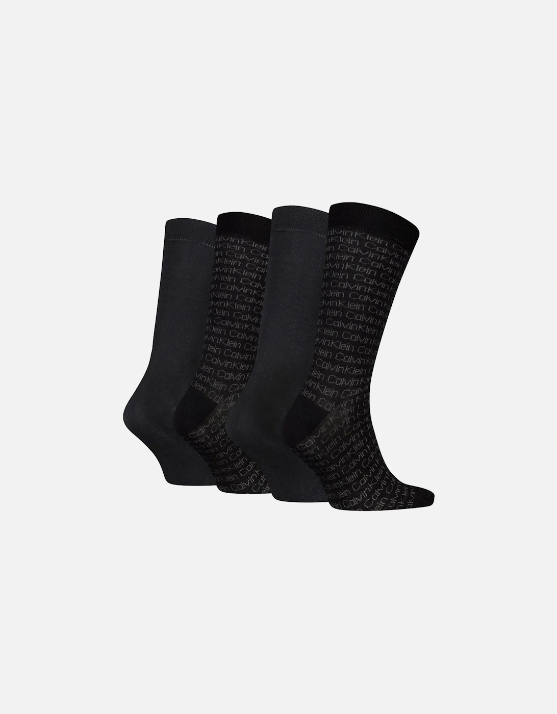 4-Pack Allover Logo Socks Gift Tin, Black