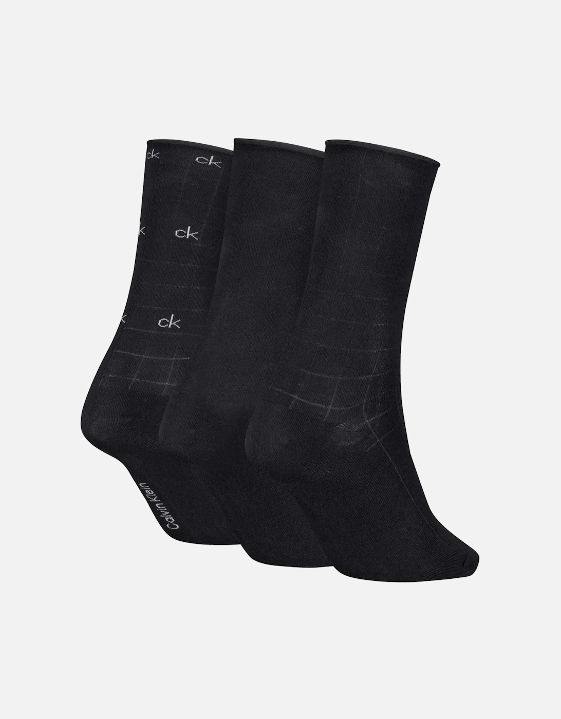 3-Pack Allover Logo Women's Socks Gift Tin, Black