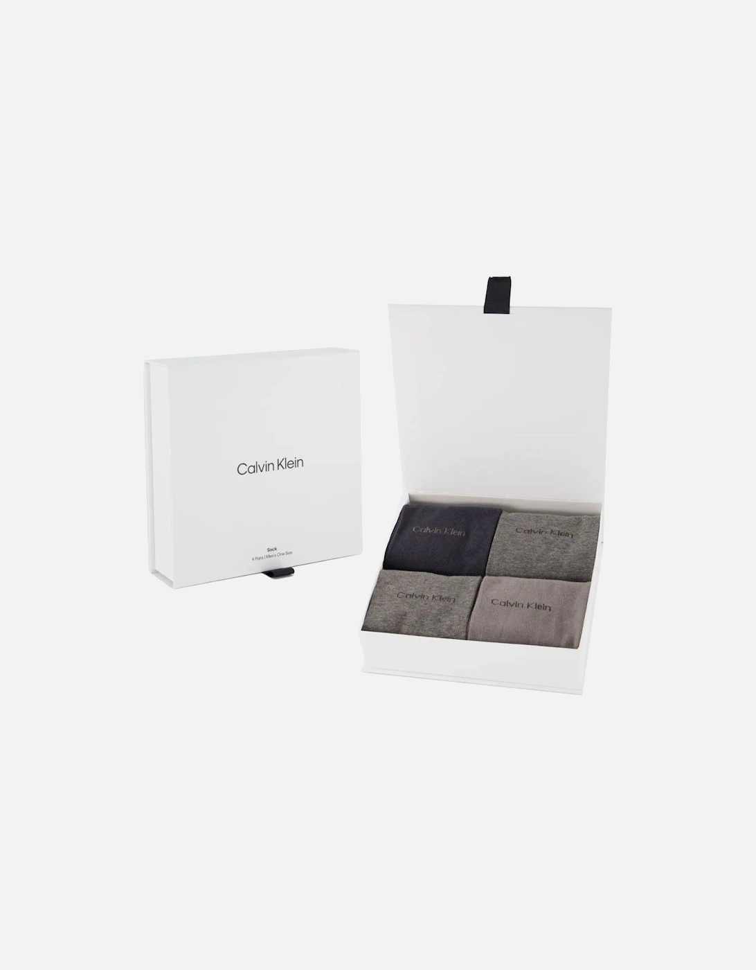 4-Pack Premium Combed Cotton Socks Gift Box, Grey Combo