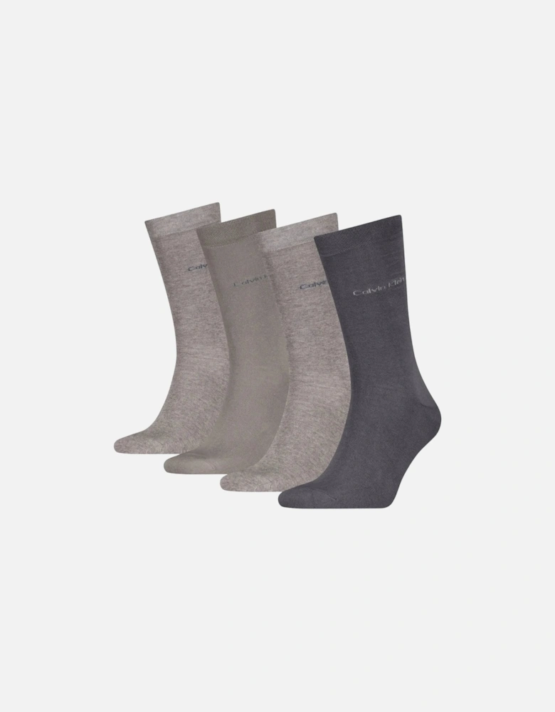 4-Pack Premium Combed Cotton Socks Gift Box, Grey Combo