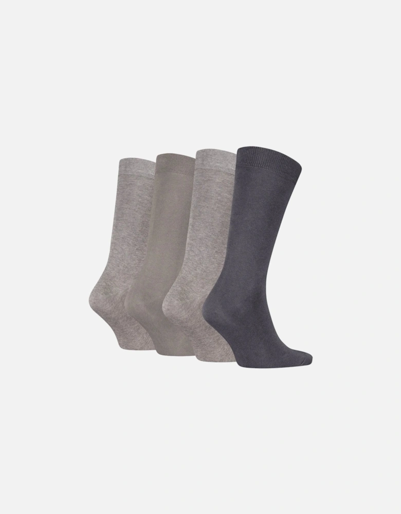 4-Pack Premium Combed Cotton Socks Gift Box, Grey Combo