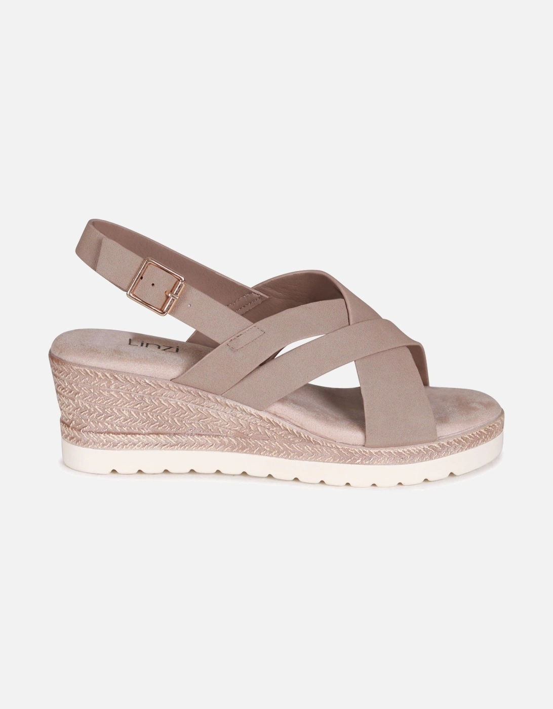 Myla Taupe Faux Nubuck Slingback Wedge, 2 of 1