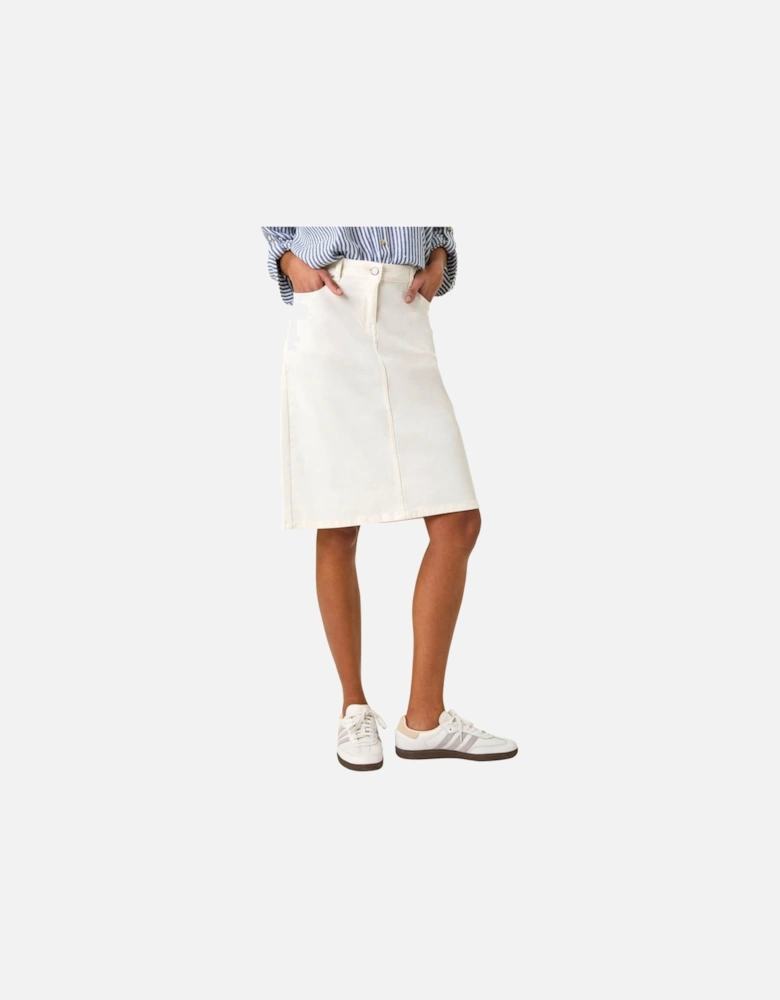 Cotton Denim Stretch A line Skirt