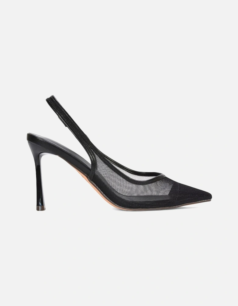 'Caroline' Pointed Toe Mesh Slingback Court Shoe Heels