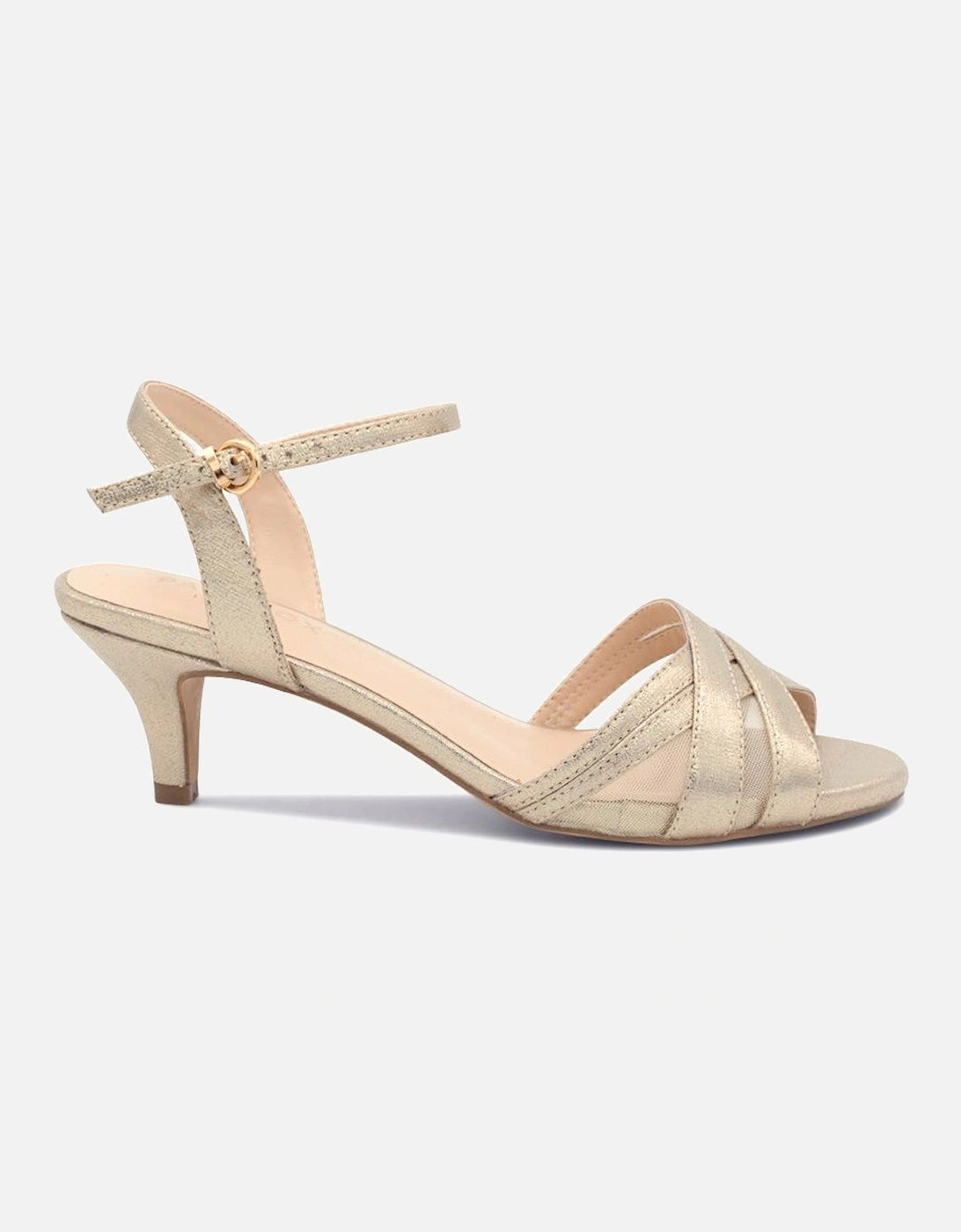 Shimmer 'Mowenna' Mid Heel Ankle Strap Sandals, 2 of 1