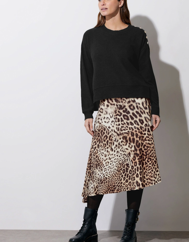 2-in-1 Leopard Print Midi Dress