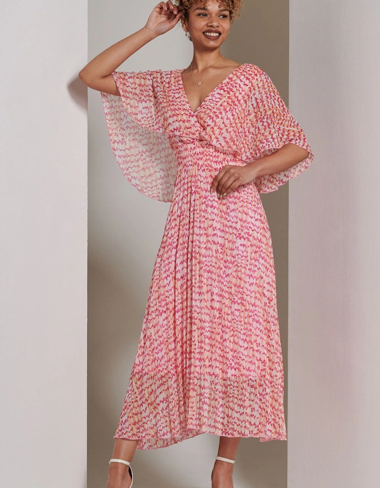 Kyra Pleated Chiffon Maxi Dress