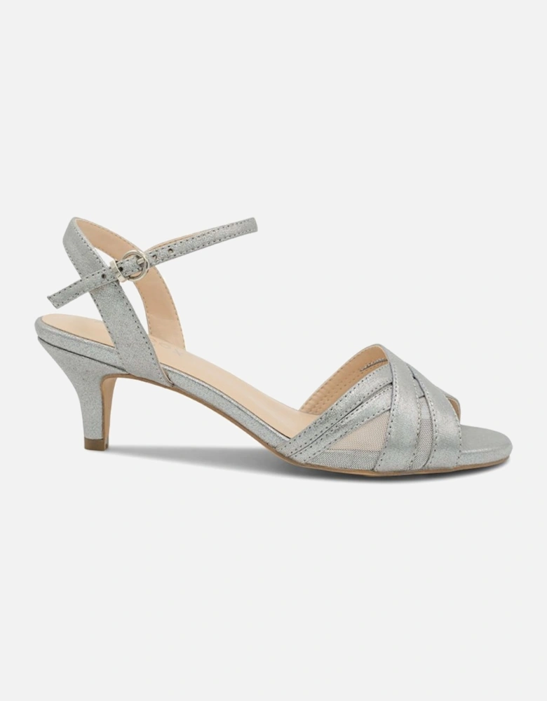 Shimmer 'Mowenna' Mid Heel Ankle Strap Sandals