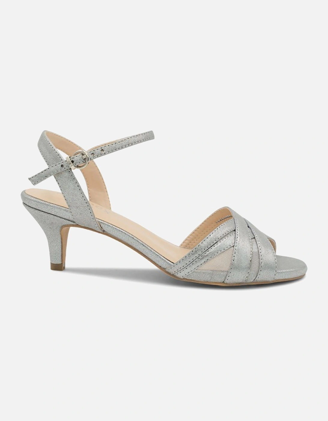 Shimmer 'Mowenna' Mid Heel Ankle Strap Sandals, 2 of 1