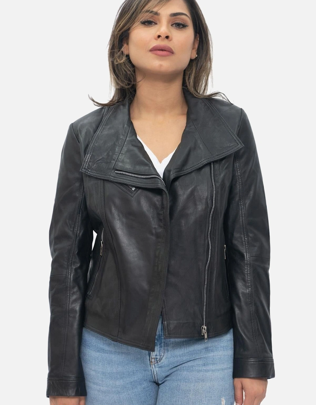 Leather Shawl Wrap Biker Jacket - Riga, 2 of 1