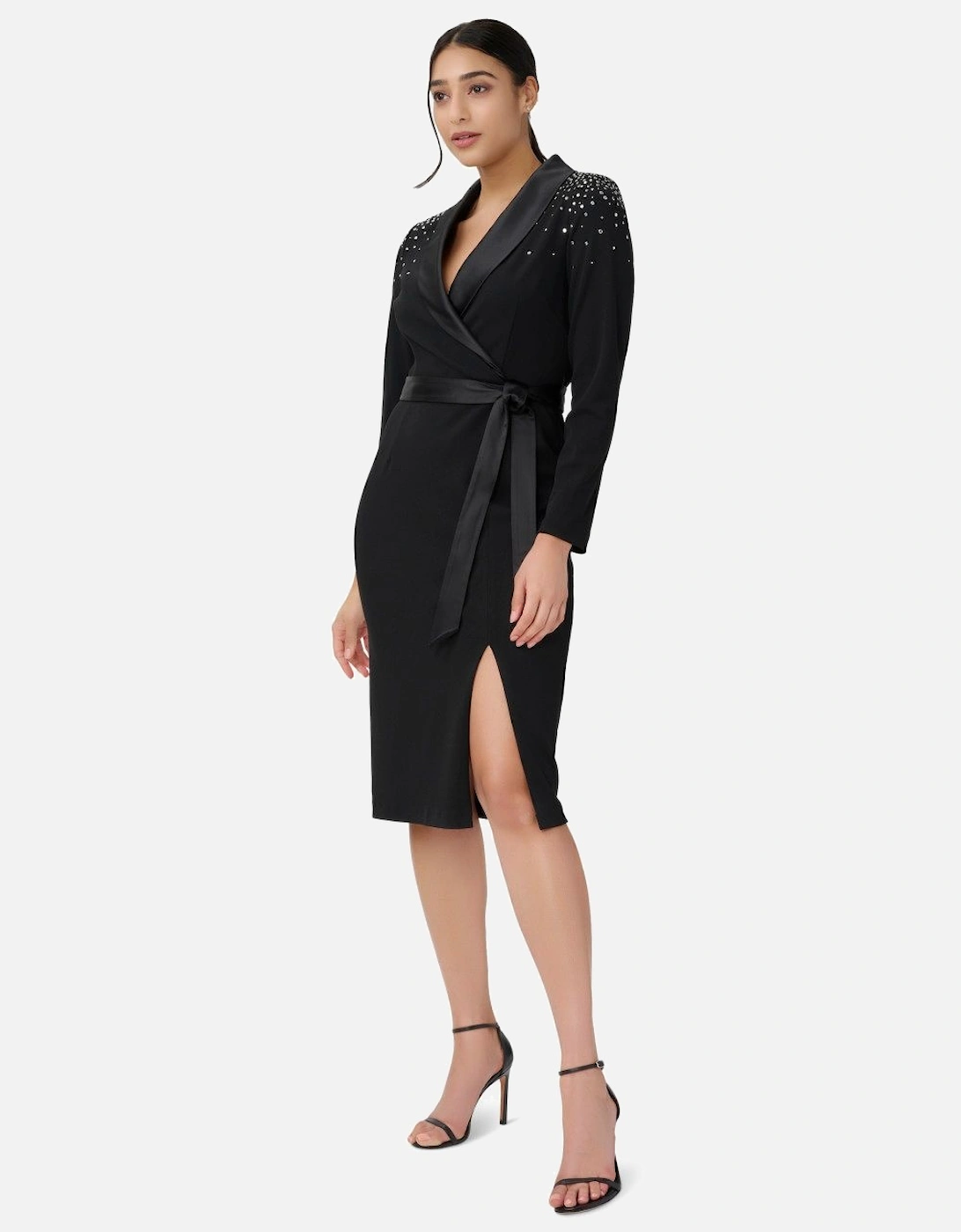 Embellished Tuxedo Midi Dress, 2 of 1