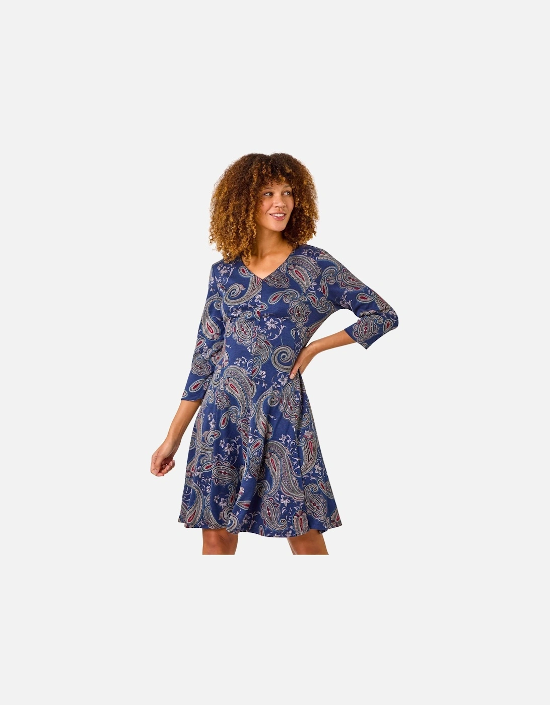 Paisley Print Panel Dress, 2 of 1