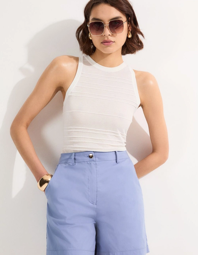 Cotton High Waisted Woven City Short