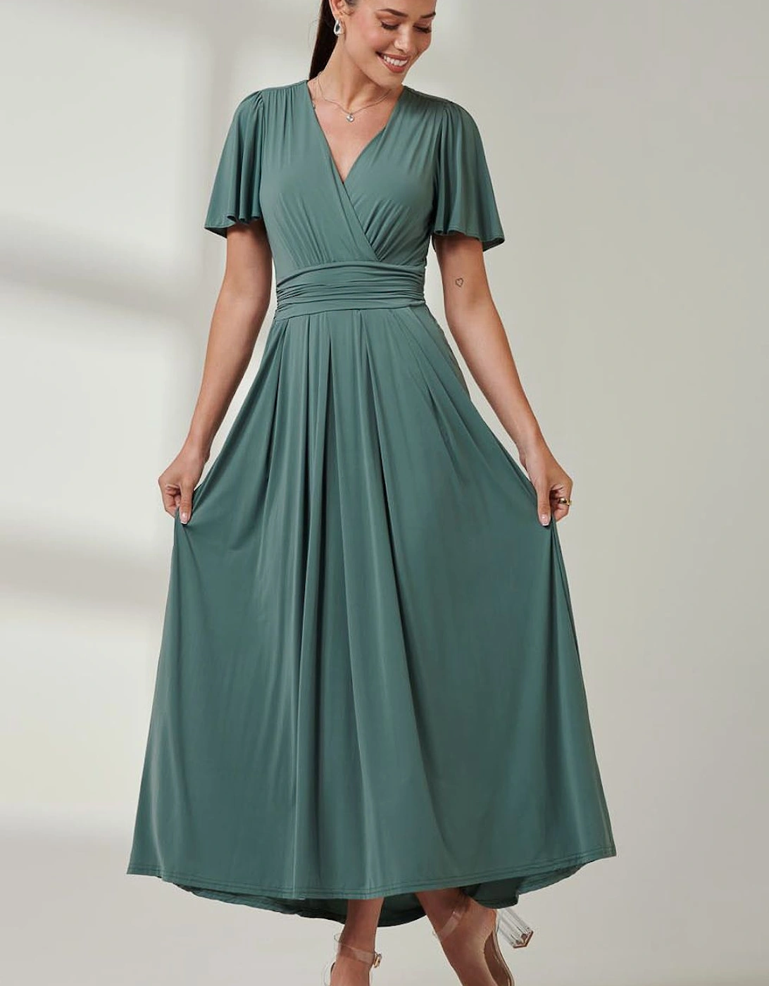 Angel Sleeve Super-Smooth Jersey Maxi Dress, 2 of 1