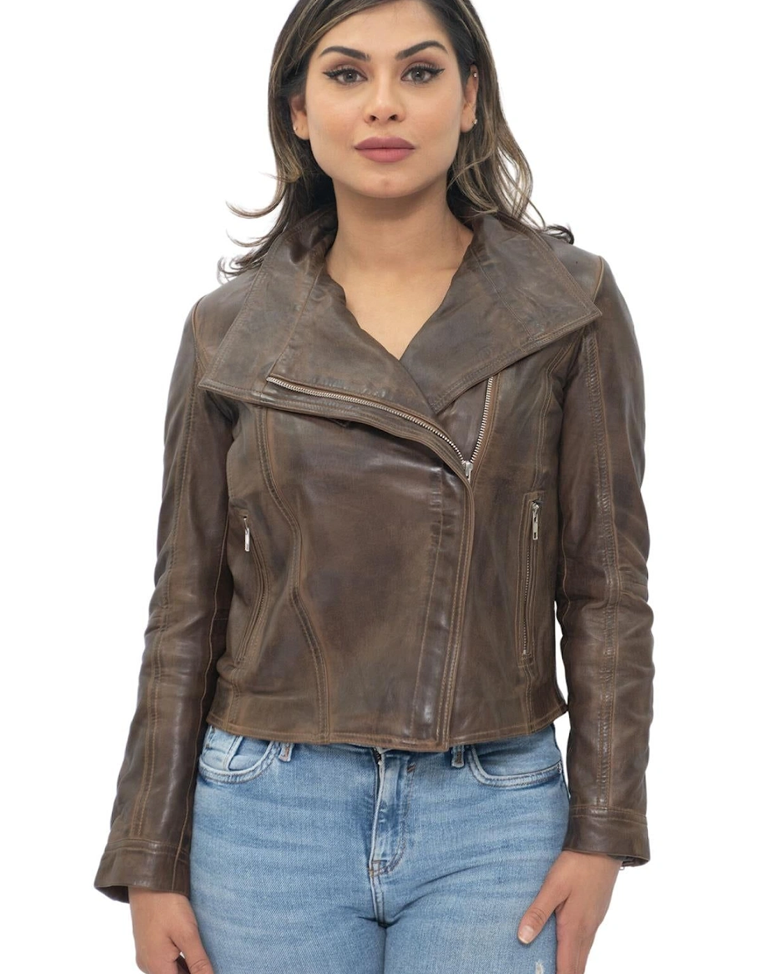 Leather Shawl Wrap Biker Jacket - Riga, 2 of 1