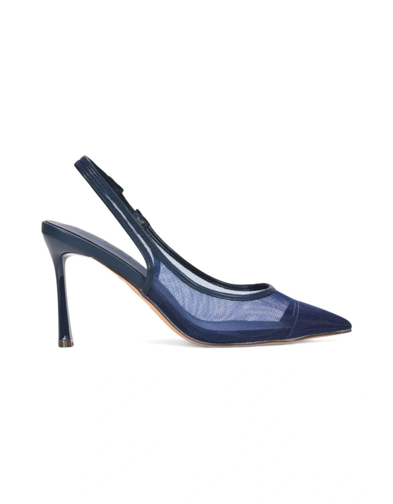 'Caroline' Pointed Toe Mesh Slingback Court Shoe Heels