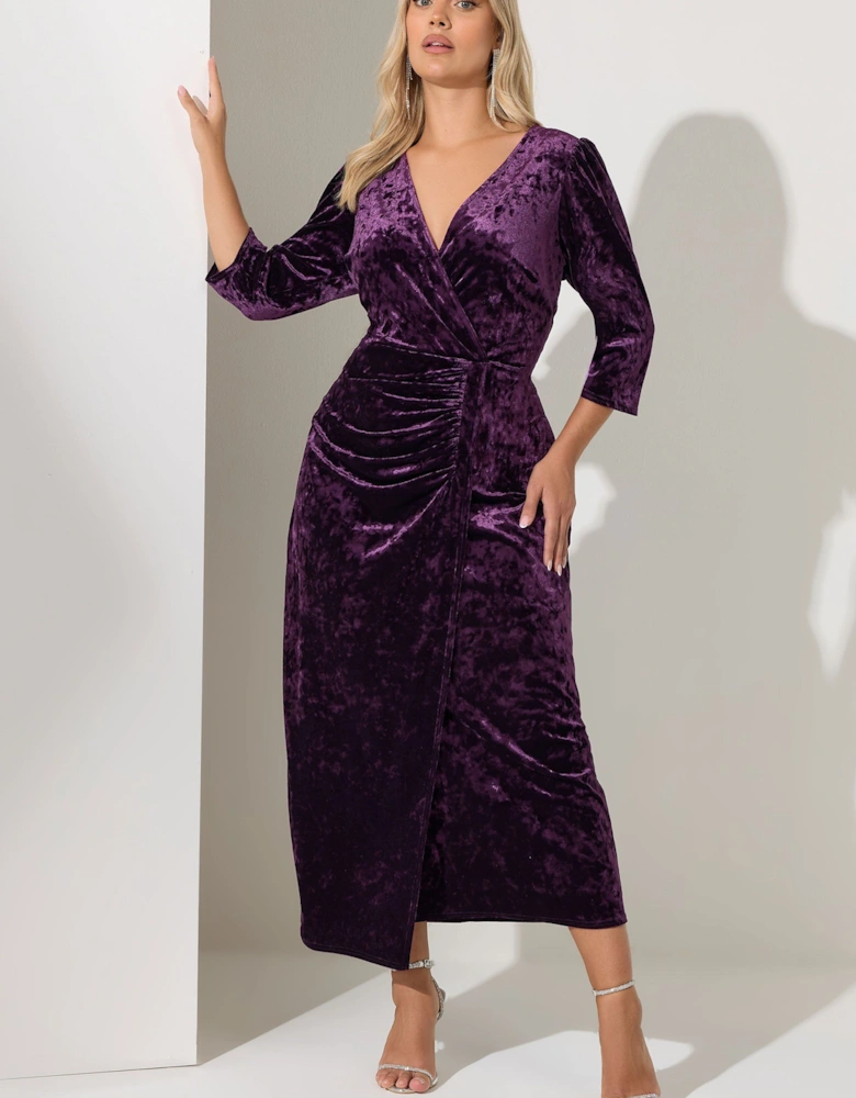 Velvet Maxi Wrap Dress