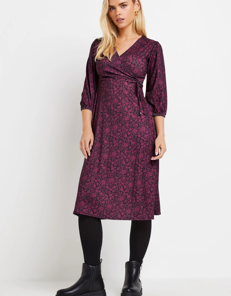 Petite Women's 3/4 Sleeve Wrap Dress