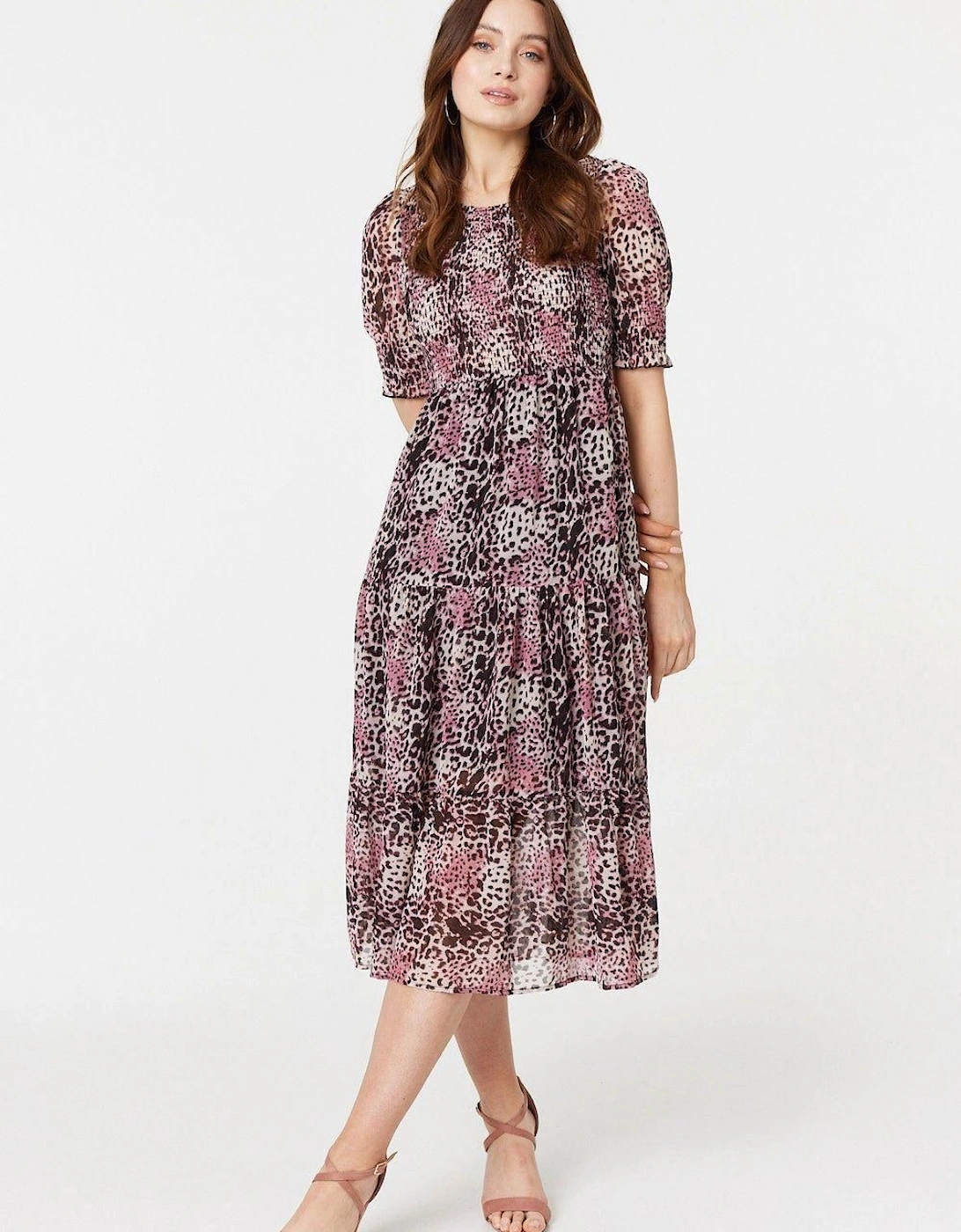 Animal Print Midi Smock Dress, 2 of 1