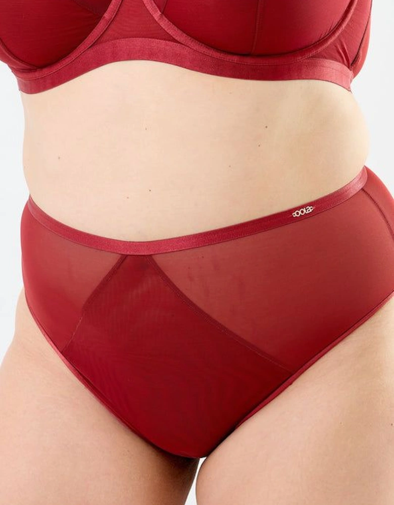 Berry Mesh Light Control High Waist Brief