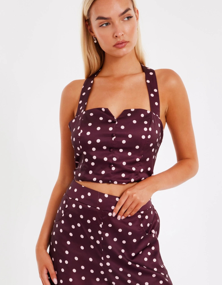 Red Polka Dot Crop Top