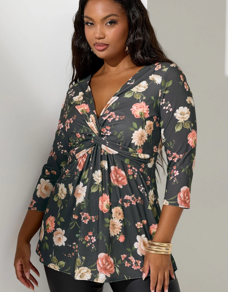Floral Knot Front Top