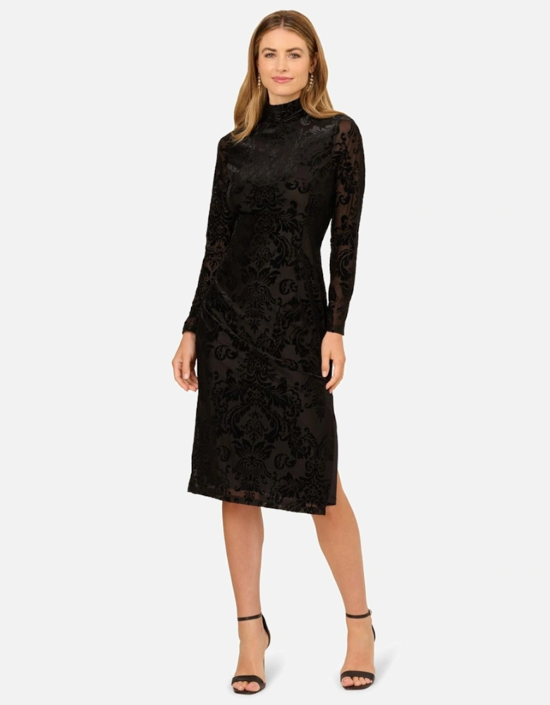 Burnout Velvet Midi Dress