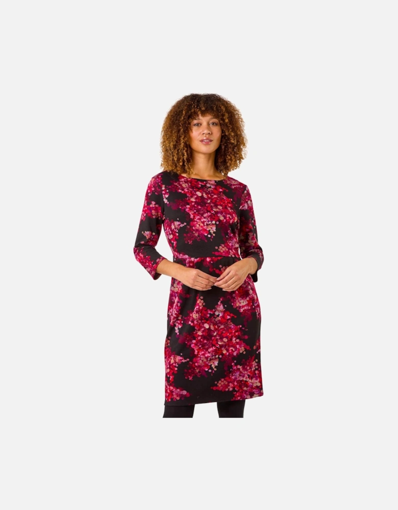 Floral Pleated Shift Dress