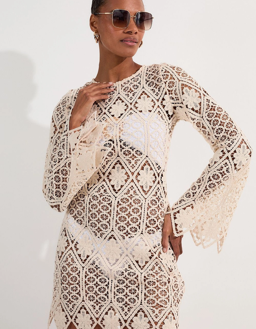 Beach Crochet Mini Dress, 2 of 1