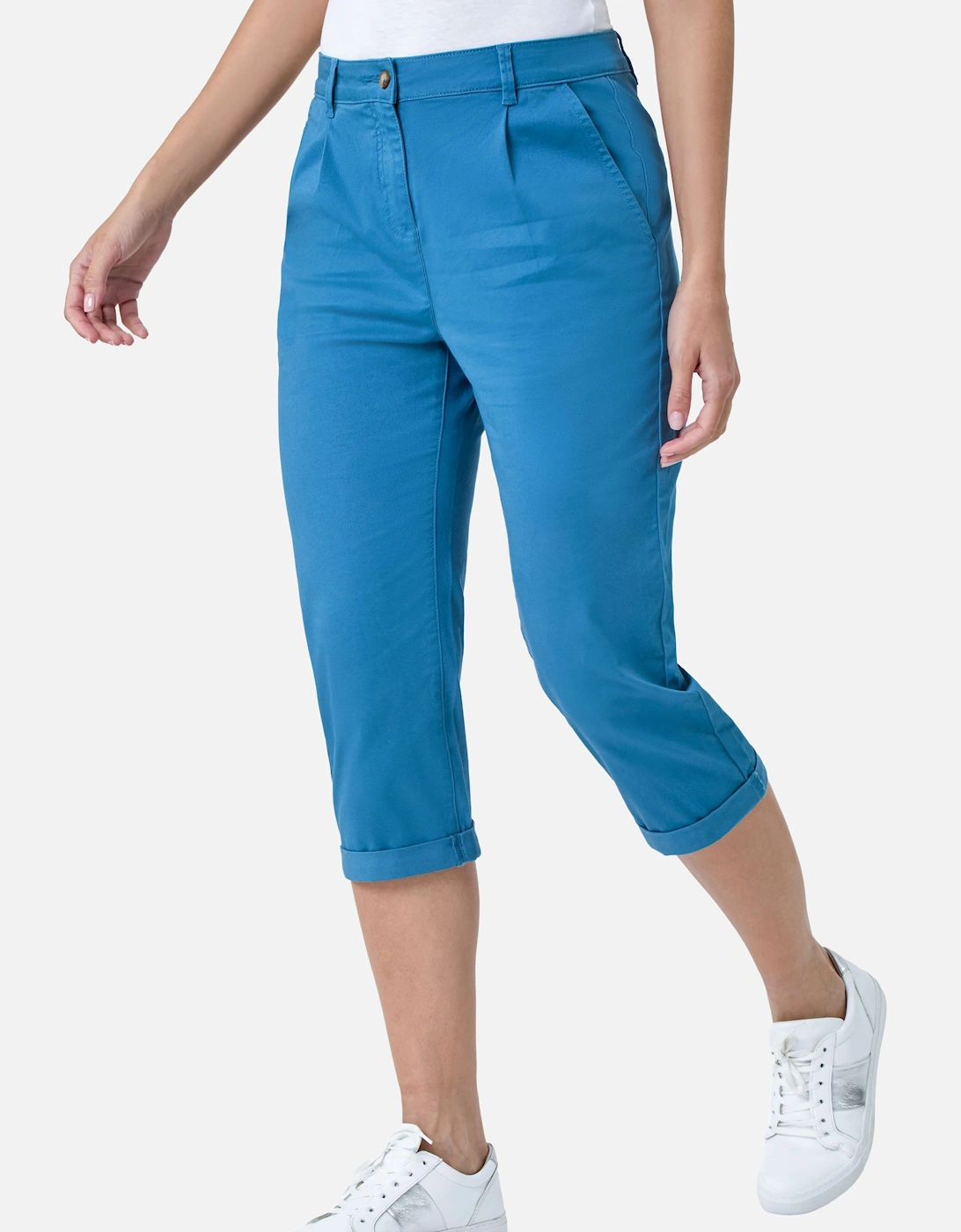 Cotton Blend Cropped Chino Trousers, 2 of 1