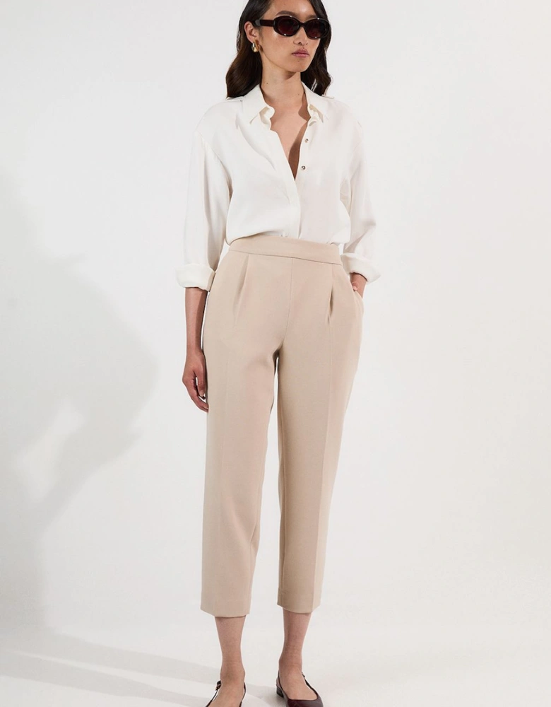 Compact Stretch Essential Tailored High Waist Slim Leg Trouser