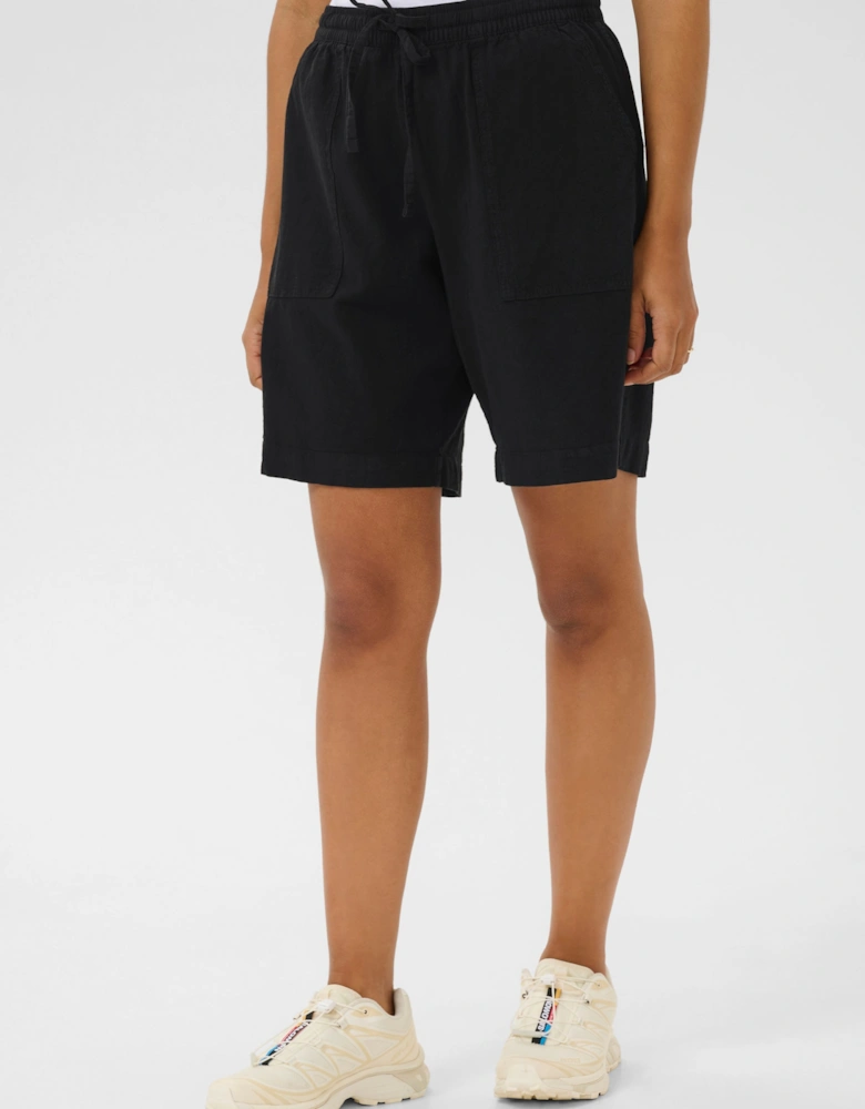 KAnaya Wide Legs Elastic Waist Shorts Plain
