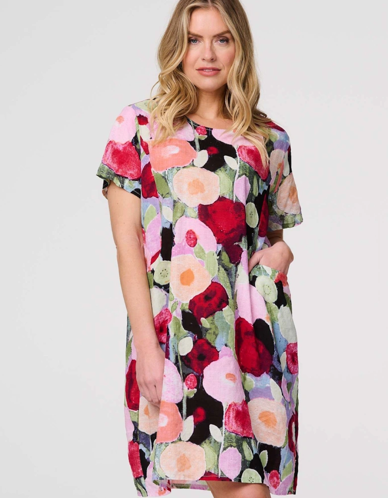 Abstract Relaxed Short Shift Dress