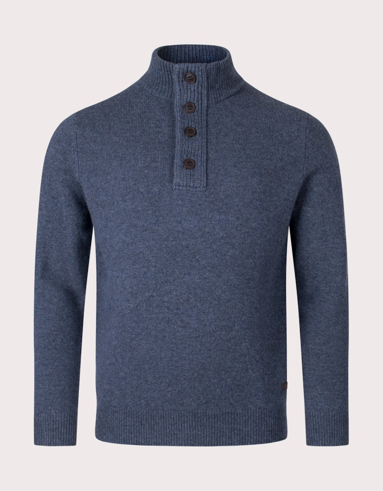 Essential Patch Quarter Zip Knitted Jumper