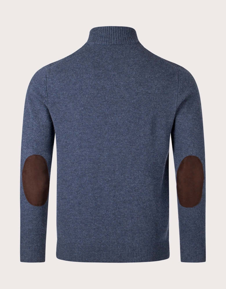 Essential Patch Quarter Zip Knitted Jumper
